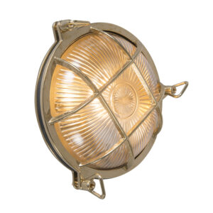 wandlampen buiten Retro wandlamp goud IP44 Nautica rond StaalGlas Deze dimbare en plafondlamp in de nautische stijl heeft een gelijknamige Nautica. Haal