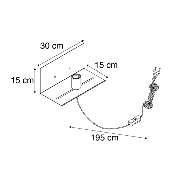Moderne wandlamp zwart verstelbaar - Muro - Afbeelding 3
