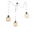 Design hanglamp zwart met amber glas 3-lichts 226 cm – Qara