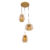 Hanglamp goud amber glas rond 3-lichts – Kevin