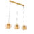 Hanglamp goud met amber glas 30 cm langwerpig 3-lichts – Kevin