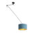 Hanglamp met velours kap blauw met goud 35 cm – Blitz I zwart