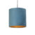 Hanglamp met velours kap blauw met goud 40 cm – Combi