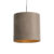 Hanglamp met velours kap taupe met goud 40 cm – Combi