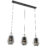 Hanglamp zwart met smoke glas 23 cm langwerpig 3-lichts – Kevin