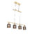 Moderne hanglamp messing met kap zwart 4-lichts – Merwe