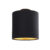 Plafondlamp met velours kap zwart met goud 25 cm – Combi zwart