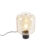 Design tafellamp zwart met amber glas – Qara