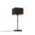 Moderne tafellamp zwart stoffen kap zwart met goud – VT 1