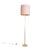 Romantische vloerlamp messing met roze kap 40 cm – Simplo