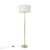 Vloerlamp messing met kap wit 50 cm – Simplo