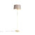 Vloerlamp goud/messing met linnen kap taupe 45 cm – Parte