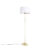 Vloerlamp goud/messing met linnen kap wit 45 cm – Parte