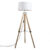 Vloerlamp naturel met witte linnen kap 45 cm – Tripod