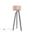 Vloerlamp tripod zwart met roze kap en goud 50 cm – Puros