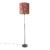 Vloerlamp zwart kap pauw dessin rood 40 cm – Parte