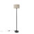 Vloerlamp zwart met boucle kap taupe 35 cm – Simplo