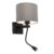 Moderne wandlamp zwart met grijze kap – Brescia