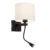 Moderne wandlamp zwart met witte kap – Brescia