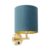 Strakke wandlamp goud met blauwe velours kap – Matt