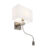 Wandlamp Bergamo staal met kap creme wit